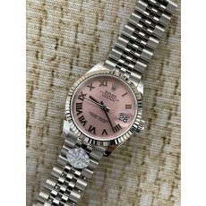 QP공장 롤렉스 데이저스트 31mm 여성용 시계 핑크 로만 다이얼 플루티드 베젤 쥬빌레 밴드  